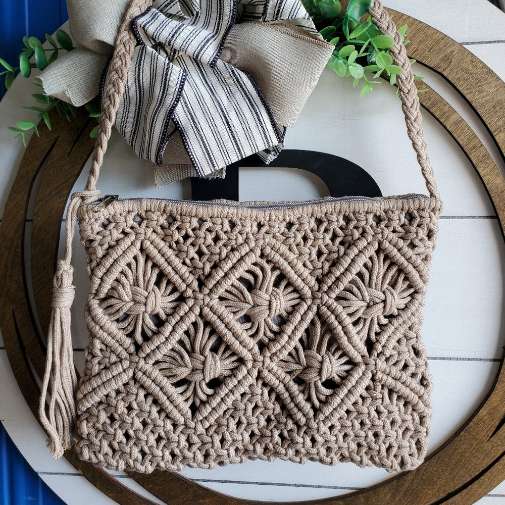 Macrame Crossbody Purse